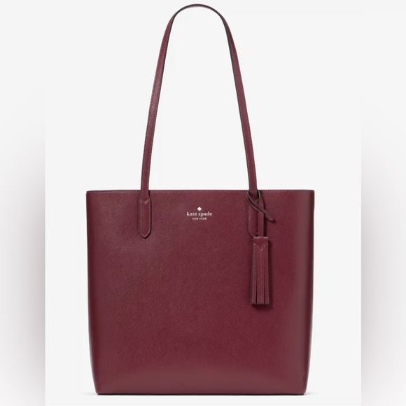 kate spade Handbags - **NWT** KATE SPADE Burgundy Dark Merlot Saffiano Leather Jana Tote Bag